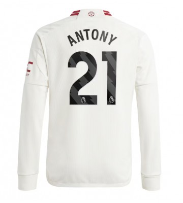 Lacne Muži Futbalové dres Manchester United Antony #21 2023-24 Dlhy Rukáv - Tretina